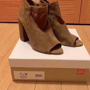 Jessica Simpson Tan Brown Open Toe Booties 7.5W